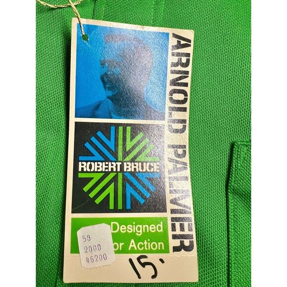 Vintage Arnold Palmer Robert Bruce Mens Large Polo Shirt Green NWT Golf - Picture 8 of 14